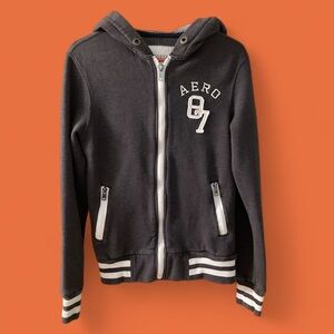 Vintage Aeropostale Letterman Style Zipped Sweatshirt XS EUC